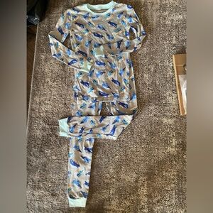Blue and Gray Print Pajama Set boys size 12 NEW